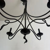 Stone County Ironworks / Urban Forge 4 Arm Chandelier "Jacksonport" Artisan Created,  Black, Sku: 032979